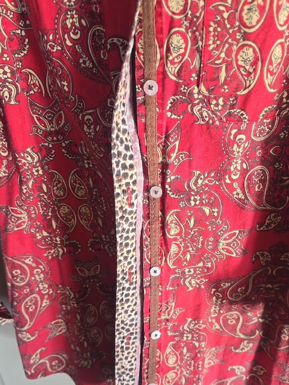 Tizzie Red Paisley Button-Down Shirt - Picture 4 of 7